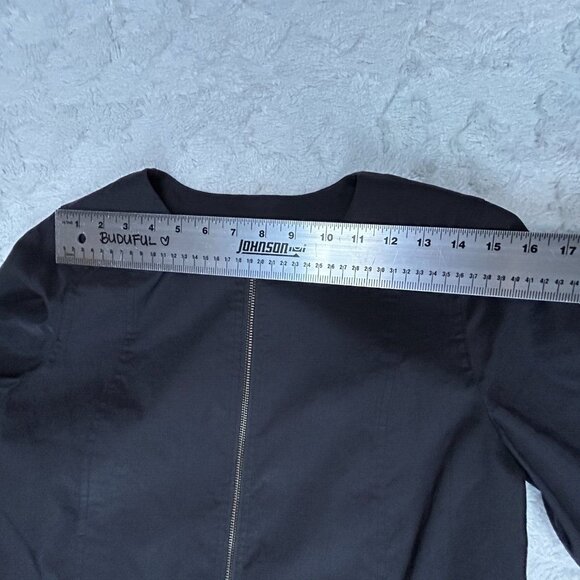 Eileen Fisher Womens Small Full Zip Long Sleeve Basic Jacket Black Ramie Blend - Picture 6 of 9